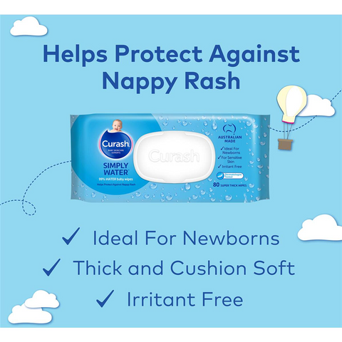 Curash Baby Wipes Simply Water 80 Pack