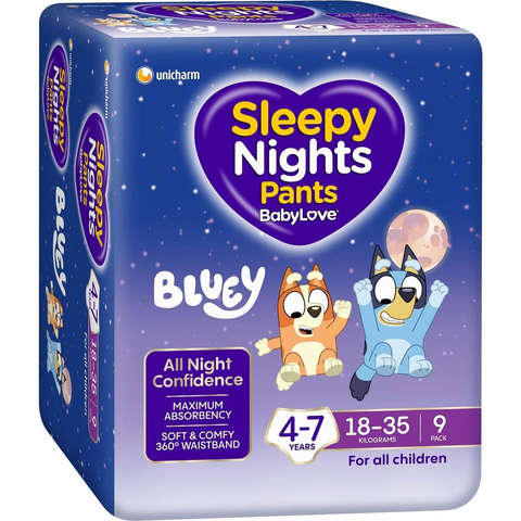 Babylove Sleepynights Pants 4-7 Years (18-35kg) 9 Pack