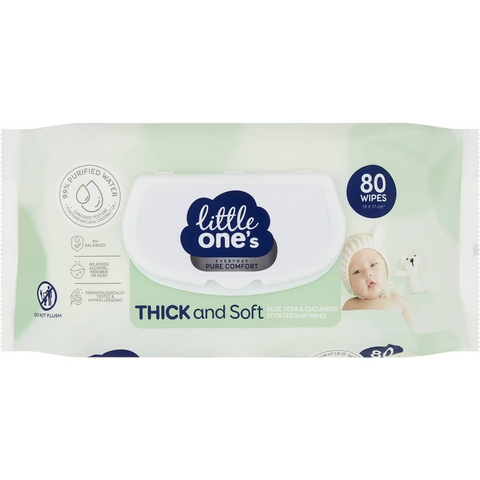 Little One's Premium Thick Scented Baby Wipes 80 Pack