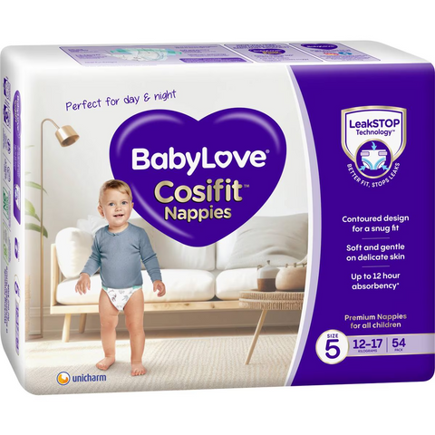 Babylove Cosifit Nappies Size 5 (12-17kg) 54 Pack