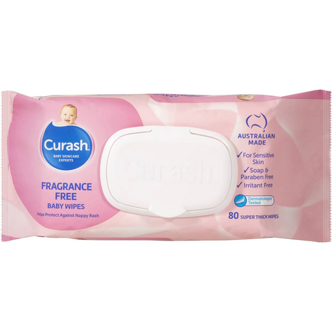 Curash Baby Wipes Fragrance Free 80 Pack