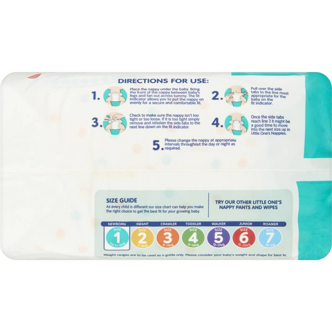 Little One's Size 1 Ultra Dry Nappies Newborn Up To 5kg Boys & Girls 30 Pack