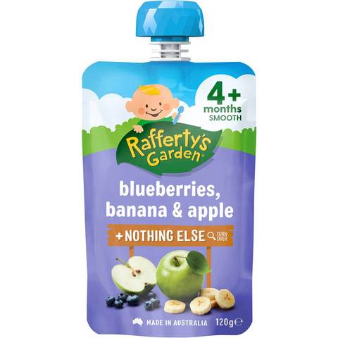 Rafferty's Garden Baby Food Pouch Blueberries, Banana & Apple 4+ Months