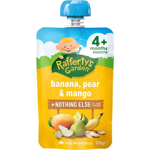 Rafferty's Garden Banana Pear & Mango Baby Food Puree Pouch 4+ Months