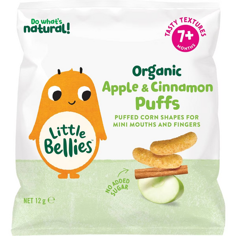 Little Bellies Organic Puffs Apple & Cinnamon 12g