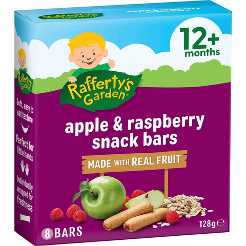 Rafferty's Garden Baby Snacks Apple & Raspberry Bars With Fruit 12+ Months