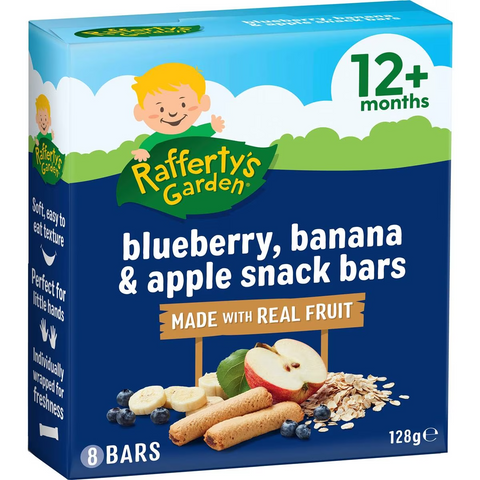 Rafferty's Garden Baby Food Blueberry, Banana & Apple Snack Bars 12+