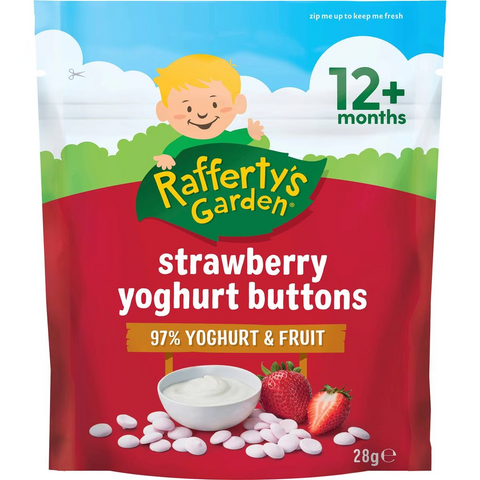 Rafferty's Garden Baby Food Strawberry Yoghurt Buttons 12+ Months 28g