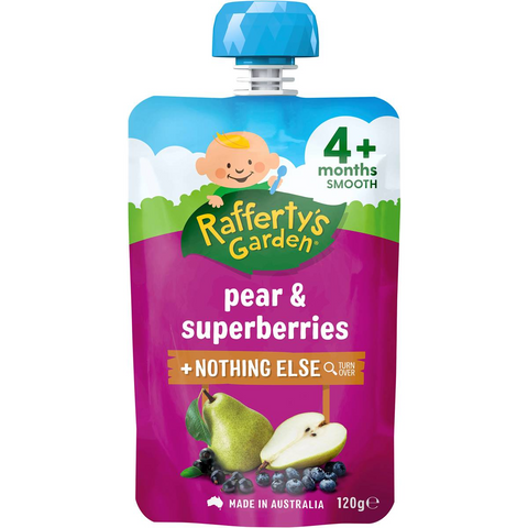 Rafferty's Garden Baby Food Pouch Pear & Superberries 4+ Months