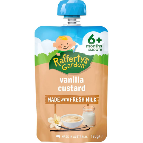 Rafferty's Garden Baby Food Pouch Vanilla Custard 6+ Months 120g