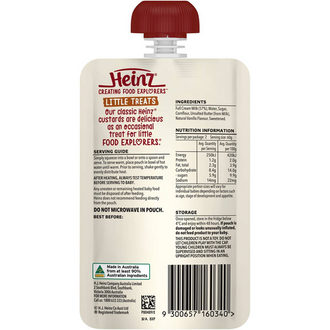 Heinz Baby Food 6+ Months Vanilla Custard 120g