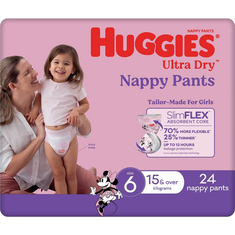 Huggies Ultra Dry Nappy Pants Girls Size 6 (15kg+) 24 Pack