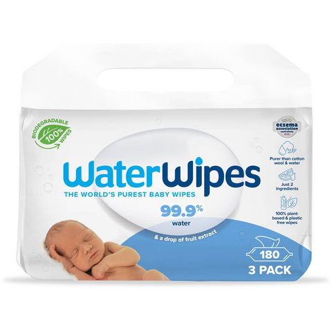 Waterwipes Fragrance Free Sensitive Skin Baby Wipes 60 X3 Pack