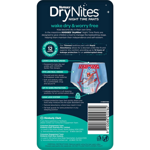 Huggies Drynites Night Time Pants For Boys 2-4 Years (13-20kg) 10 Pack