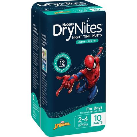 Huggies Drynites Night Time Pants For Boys 2-4 Years (13-20kg) 10 Pack