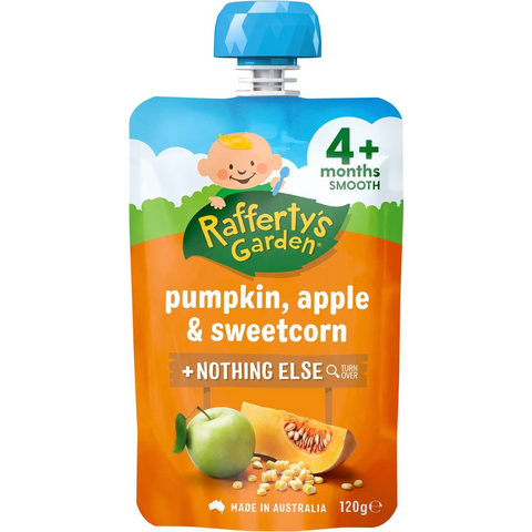 Rafferty's Garden Baby Food Pouch Pumpkin, Apple & Sweetcorn 4+ Months