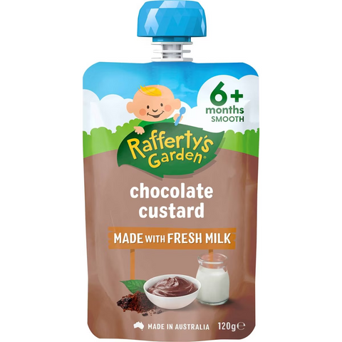 Rafferty's Garden Baby Food Pouch Chocolate Custard 6+ Months 120g