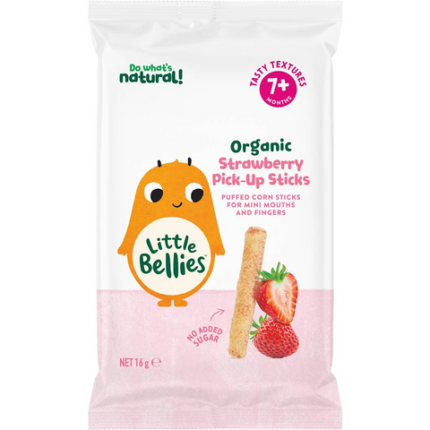 Little Bellies Organic Strawberry Pick-up Sticks 16g