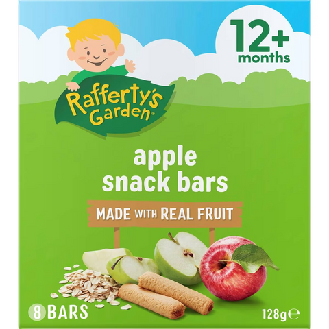 Rafferty's Garden Baby Food Apple Snack Bars Real Fruit 8 Pack 12+ Months