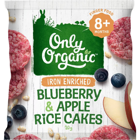 Only Organic Blueberry Rice Cakes 20g