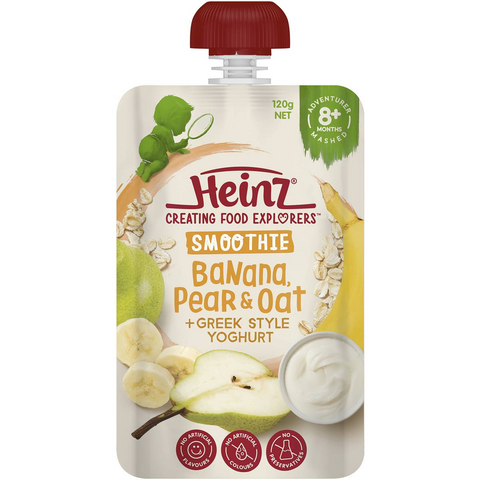 Heinz Smoothie Banana, Pear, Oat, Greek Yoghurt Baby Food 8+ M 120g