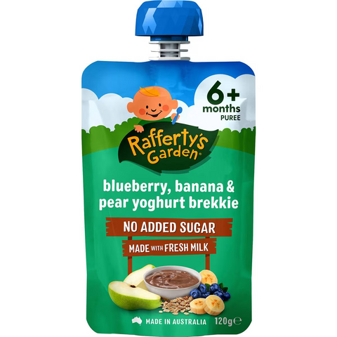 Rafferty's Garden Blueberry, Banana & Pear Pouch Yoghurt Brekkie Baby Food