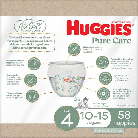 Huggies Ultimate Nappies Size 4 (10-15kg) 58 Pack