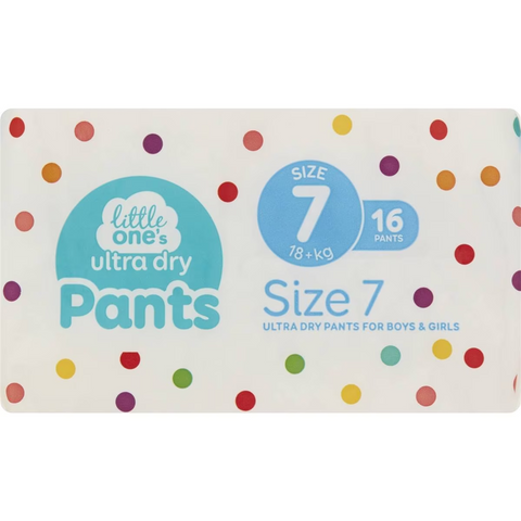 Little One's Ultra Dry Nappy Pants Size 7 - 18+ Kg 16 Pack