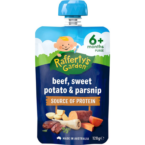 Rafferty's Garden Baby Food Pouch Beef, Sweet Potato & Parsnip 6+ Months