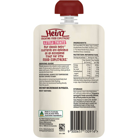 Heinz Baby Food 8+ Months Strawberry Vanilla Custard 120g