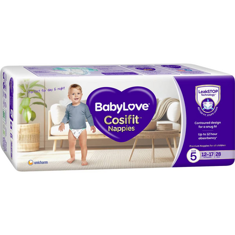 Babylove Cosifit Nappies Size 5 (12-17kg) 28 Pack