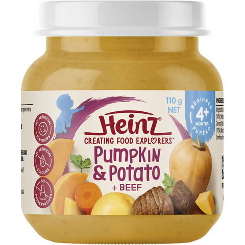 Heinz Pumpkin & Potato + Beef Baby Food Jar 4+ Months 110g