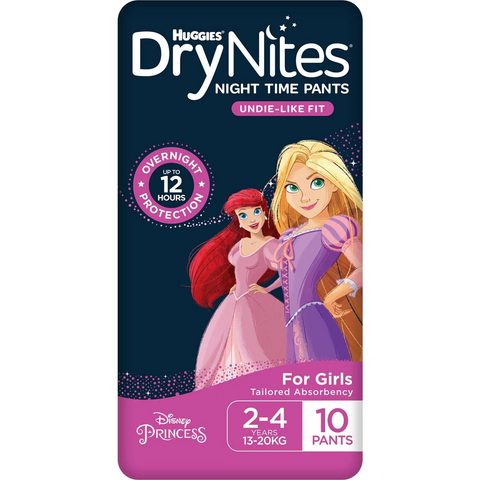 Huggies Drynites Night Time Pants For Girls 2-4 Years (13-20kg) 10 Pack