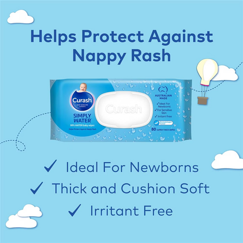 Curash Baby Care Simply Water Travel Baby Wipes 100 Pack