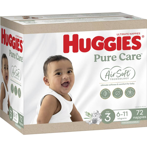 Huggies Ultimate Nappies Size 3 (6-11kg) 72 Pack