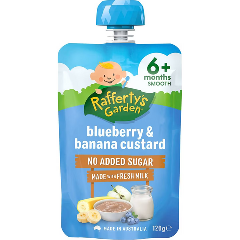 Rafferty's Garden Blueberry & Banana Custard Baby Food Pouch 6+ Months