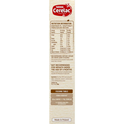 Nestle Cerelac Baby Rice Cereal From 4 Months 200g