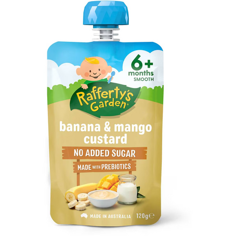 Rafferty's Garden Banana & Mango Custard Baby Food Pouch Dessert 6+ Months