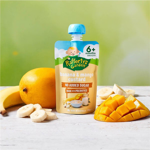 Rafferty's Garden Banana & Mango Custard Baby Food Pouch Dessert 6+ Months