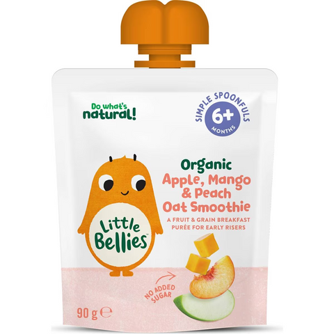 Little Bellies Organic Apple Mango & Peach Oat Smoothie Baby Food Pouch