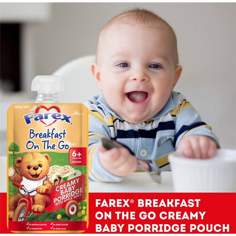 Farex Breakfast On The Go Creamy Baby Food Porridge 6+ Months 120g