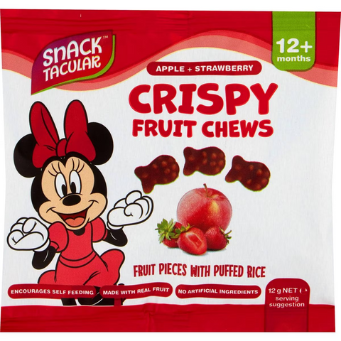 Snacktacular Chewy Crispy Fruit Pieces Apple & Strawberry 12+ Months 12g