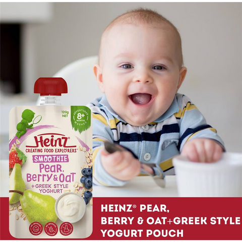 Heinz Smoothie Pear, Berry, Oat, Greek Yoghurt Baby Food 8+ M 120g