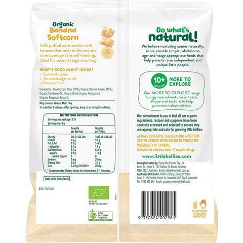 Little Bellies Organic Banana Softcorn 30g