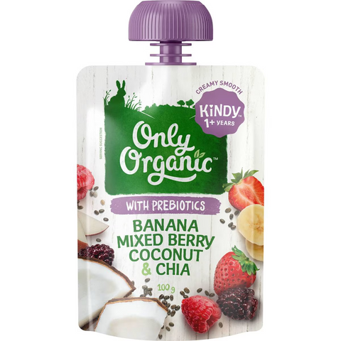 Only Organic Banana Mixed Berry Coconut & Chia 100g