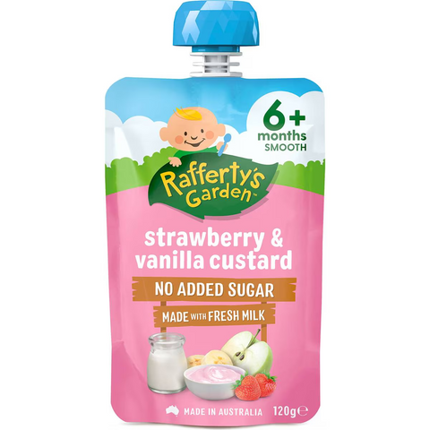 Rafferty's Garden Strawberry & Vanilla Custard Baby Food Pouch