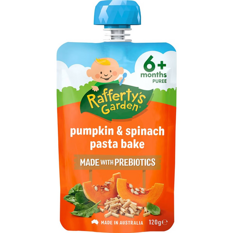 Rafferty's Garden Baby Food Pouch Pumpkin & Spinach Pasta Bake 6+