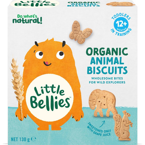 Little Bellies Organic Animal Biscuits 130g