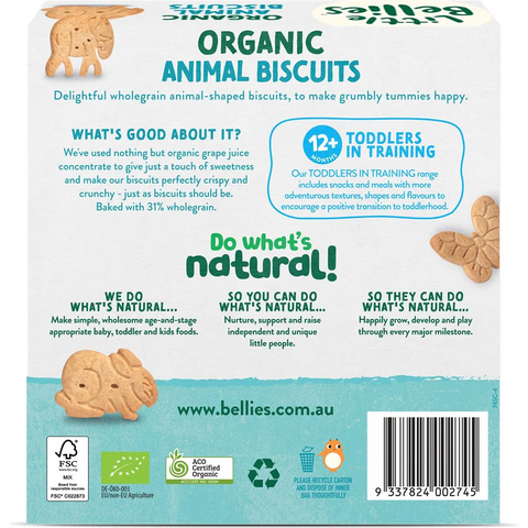 Little Bellies Organic Animal Biscuits 130g