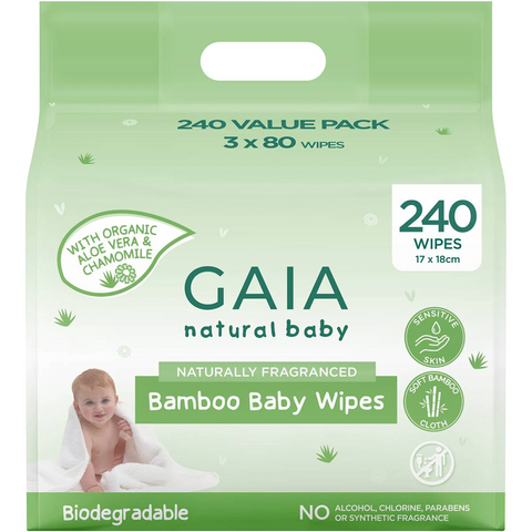 Gaia Baby Wipes 240 Pack